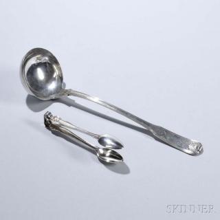 Appraisal: Two Pieces of Georgian-style Silver Flatware late th century each