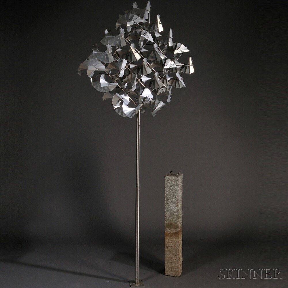 Appraisal: George Sherwood American th st Century Kinetic Sculpture Flock of