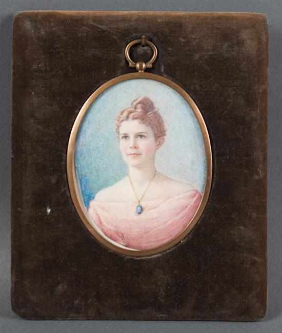 Appraisal: Sarah Eakin Cowan American - Oval portrait miniature of Mrs