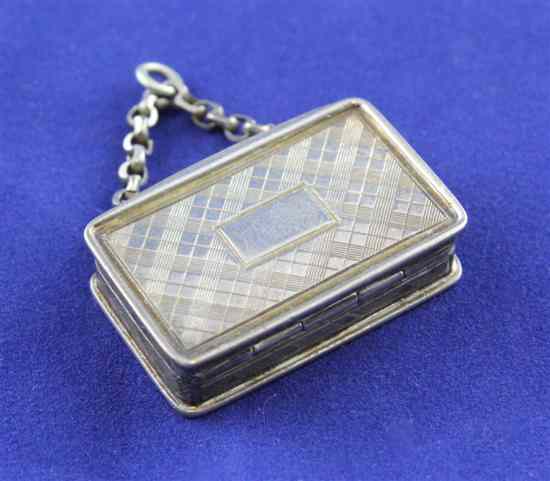 Appraisal: An early Victorian silver vinaigrette by Nathaniel Mills of rectangular