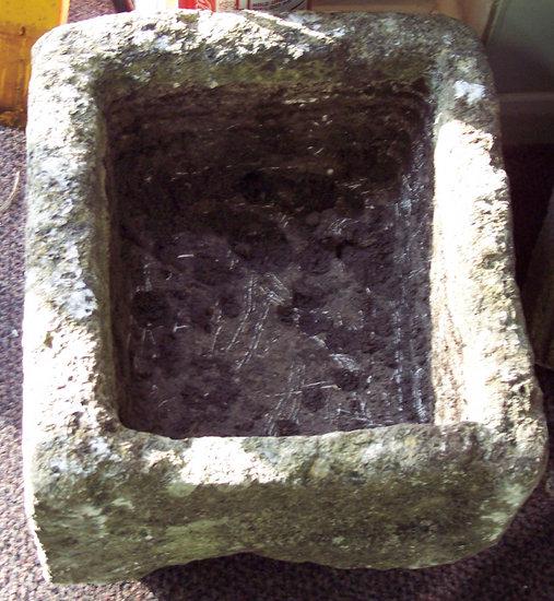 Appraisal: Additional LotA rectangular stone trough and coffin top