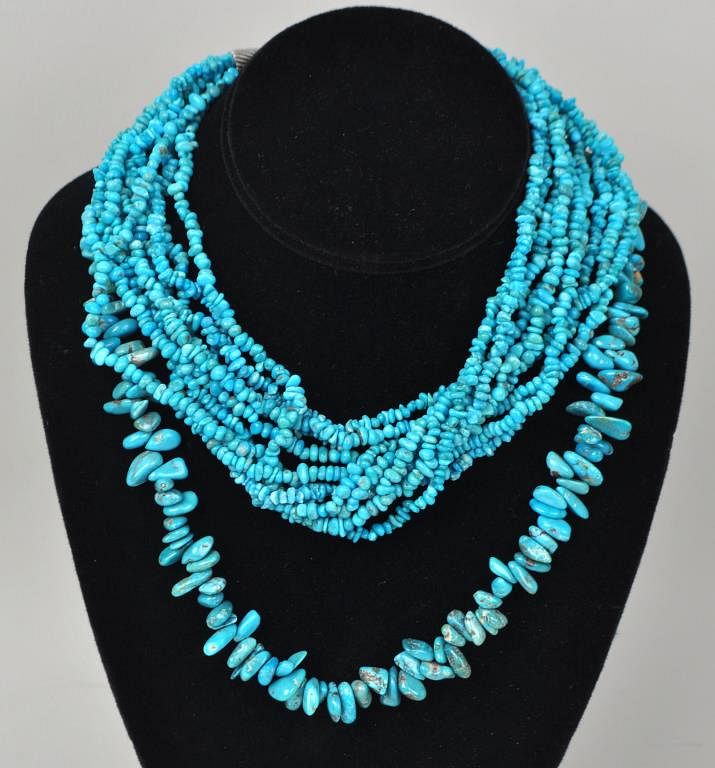 Appraisal: Two Vintage Turquoise Necklaces one Carolyn Pollack with ten strands