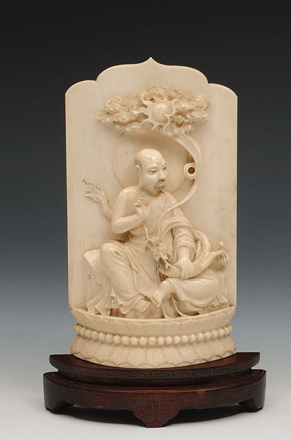 Appraisal: A Chinese ivory tusk sectionRepublican periodcarved as a Mandala with