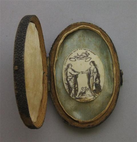 Appraisal: IVORY OVAL MINIATURE Late th early th century possibly of