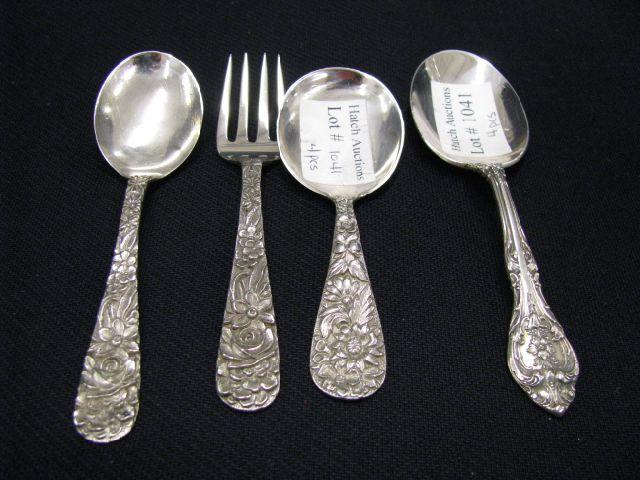 Appraisal: Sterling Silver Baby Feeding Items pcs Kirk Repousse and Gorham