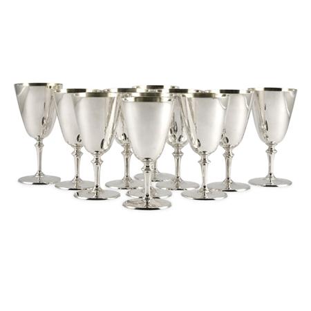 Appraisal: Set of Eleven Tiffany Co Makers Sterling Silver Goblets Estimate