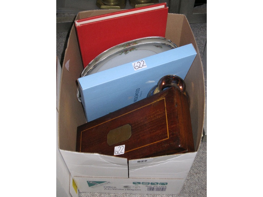 Appraisal: Box of assorted goods to include measuring instruments