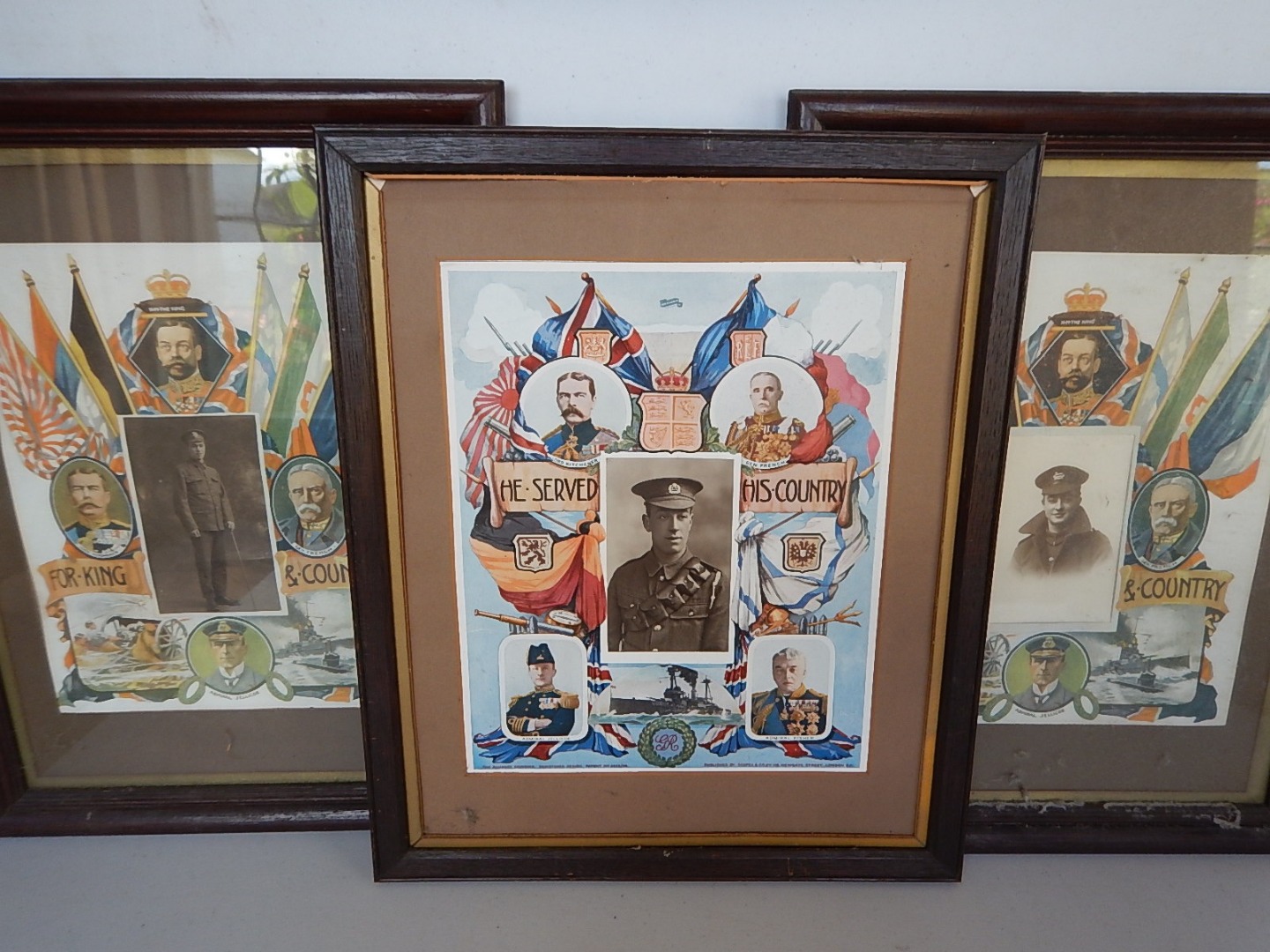 Appraisal: Three WWI commemorative photograph prints by The Alliance Souvenir published