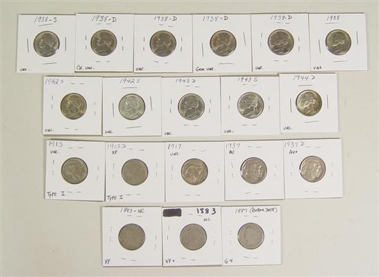 Appraisal: Nickel Type Lot Liberty Nickels include XF VF No Cents