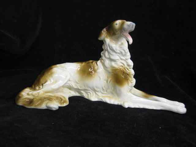 Appraisal: German Porcelain Dog Figurine Russian Wolfhound or Borzoi '' long