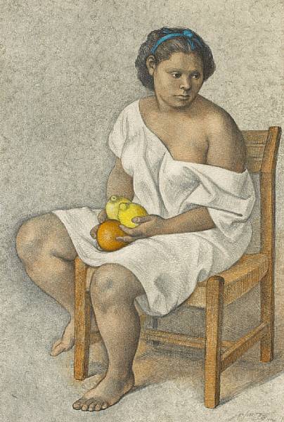 Appraisal: Francisco Z iga Mexican - Muchacha con Limones B Lithograph