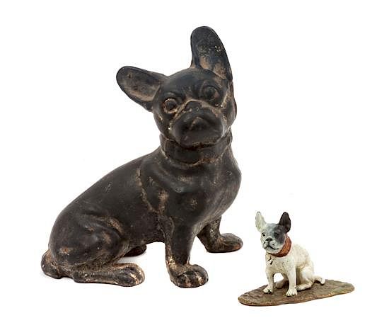 Appraisal: Two Metal French Bulldogs Height of taller inches Two Metal