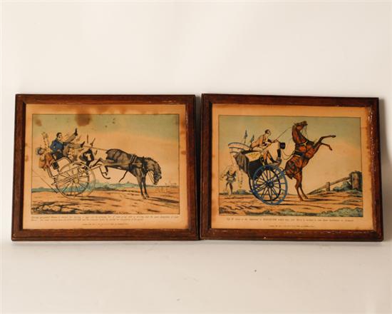 Appraisal: H Alken Pair of Comic Horse and Carriage Prints both