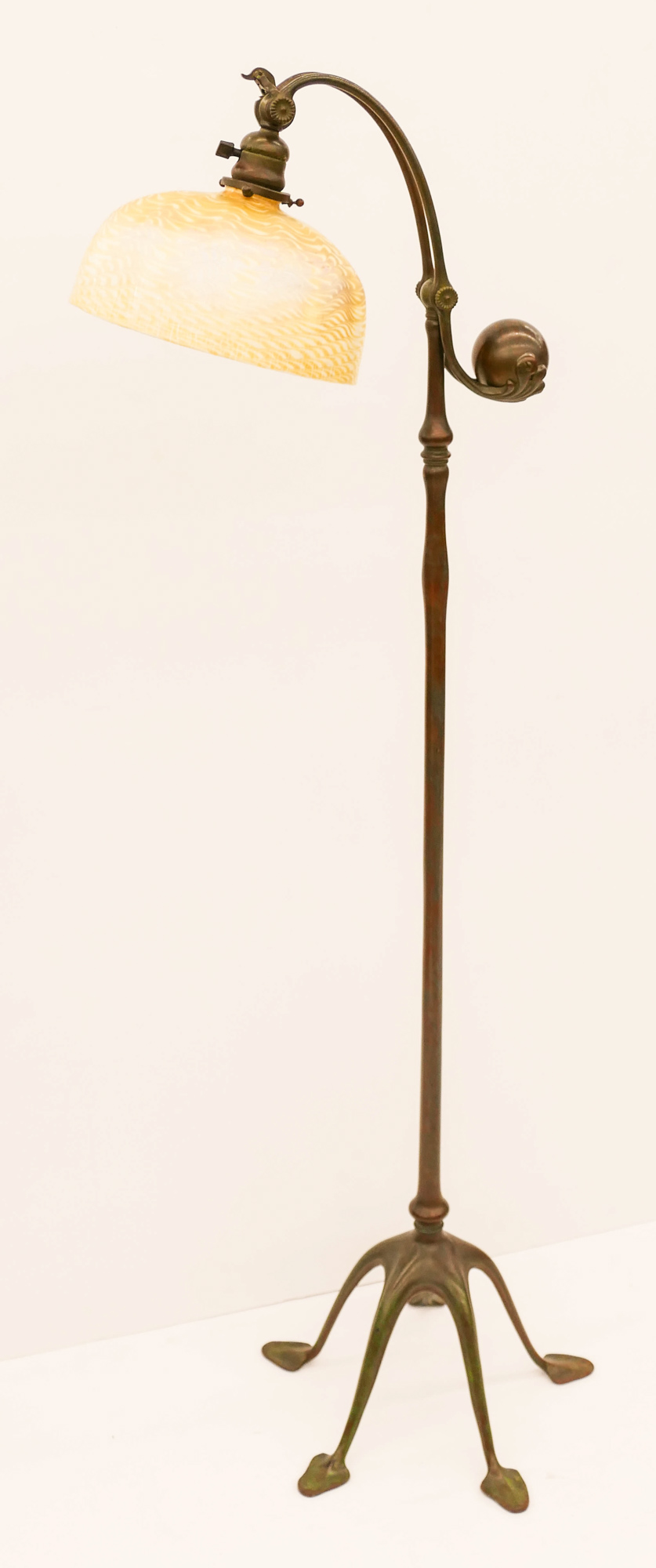 Appraisal: Tiffany Studios Bronze Counterbalance Floor Lamp ''x '' Original bronze