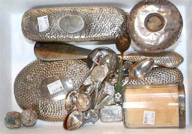 Appraisal: A SILVER BACKED HAND MIRROR a clothes brush a shoe