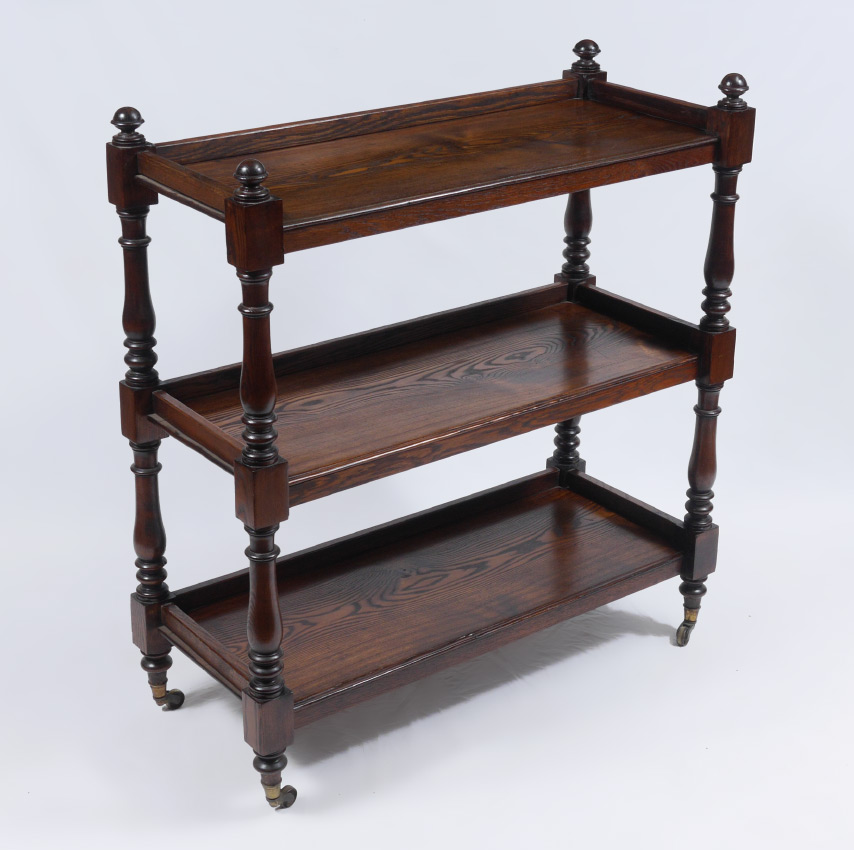 Appraisal: TH CENTURY OAK DUMB WAITER tiers with turned supports and