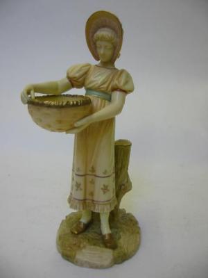 Appraisal: A ROYAL WORCESTER BLUSH IVORY FIGURE dated of a young