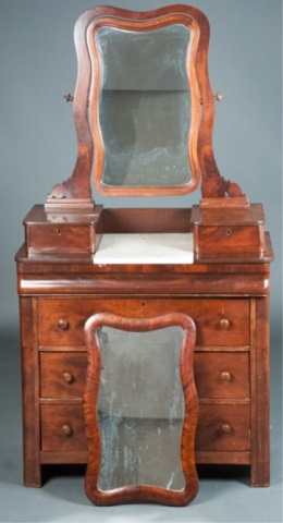 Appraisal: Marble inset top With original and replacement mirror included H