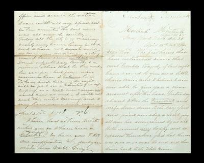 Appraisal: Lincoln assassination letter detailed eyewitness account of events surrounding the