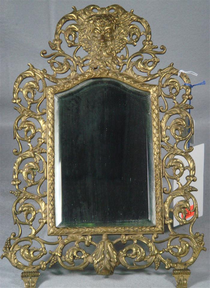 Appraisal: Figural brass bracket mirror sconce Bacchus head design h Estimate