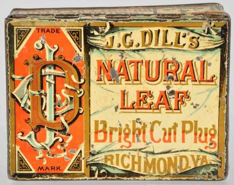 Appraisal: Dill's Natural Leaf Square Corner Tin Heavy overall marks dents