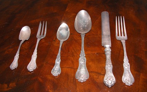 Appraisal: Artist Title Whiting Violet monogrammed sterling flatware service for comprising