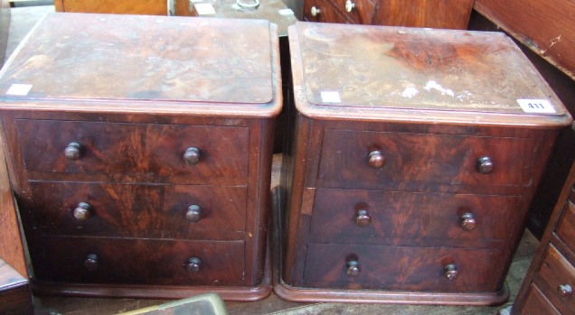 Appraisal: Two th century small mahogany three drawer chests probably originally