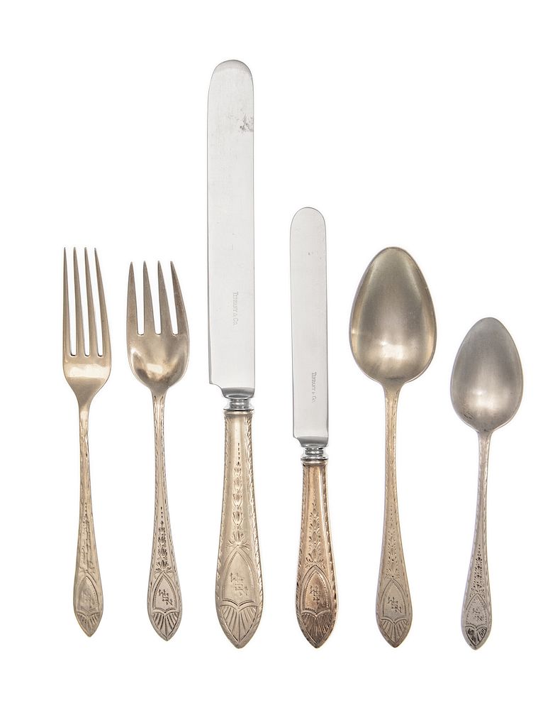 Appraisal: An American Silver-Gilt Flatware Service An American Silver-Gilt Flatware Service