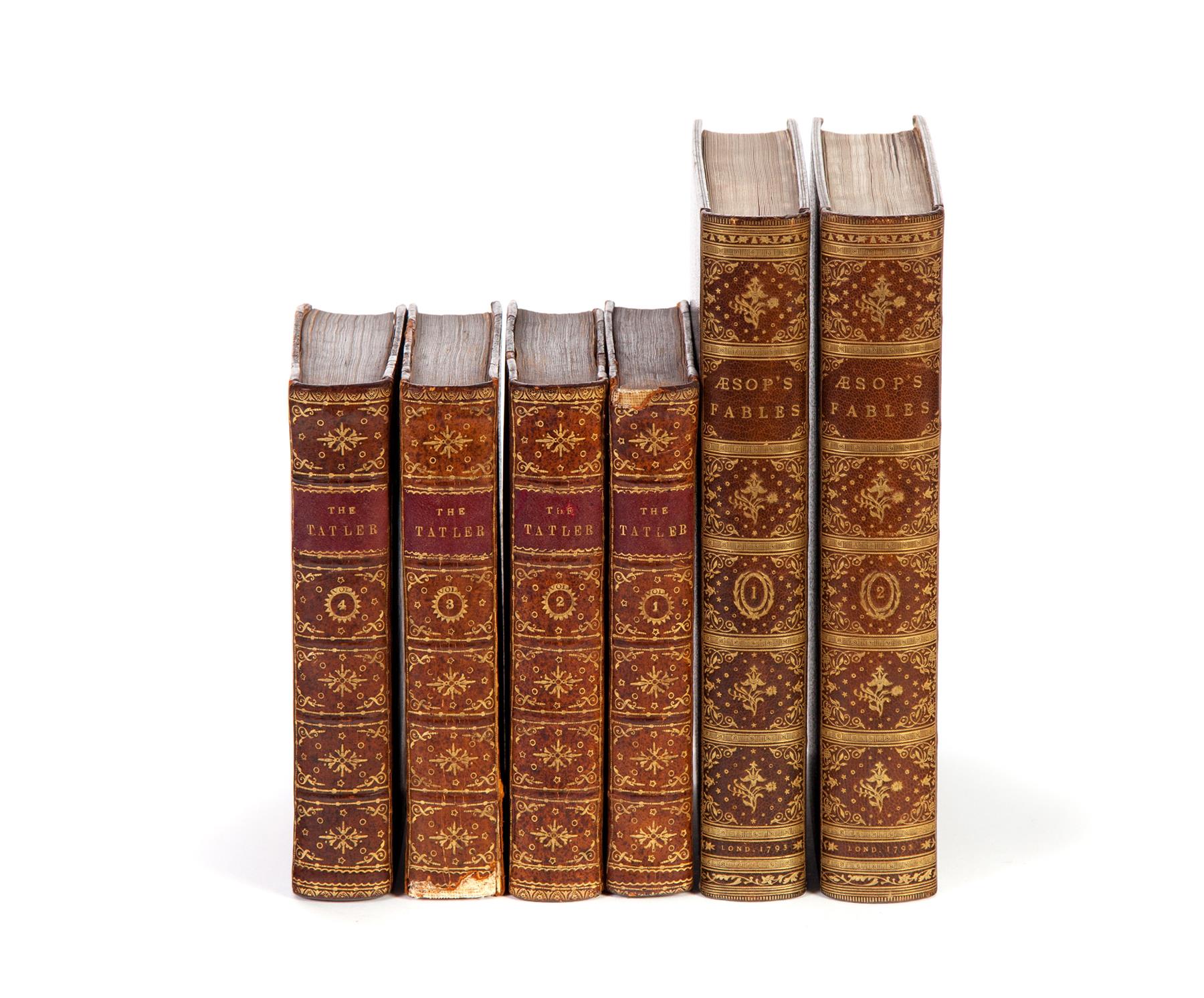 Appraisal: SIX LEATHER BOUND TH CENTURY BOOKS England Four volume set