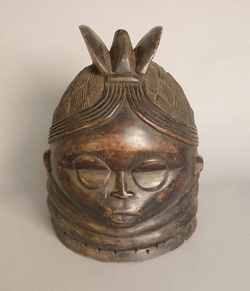 Appraisal: Carved African mask helmet h