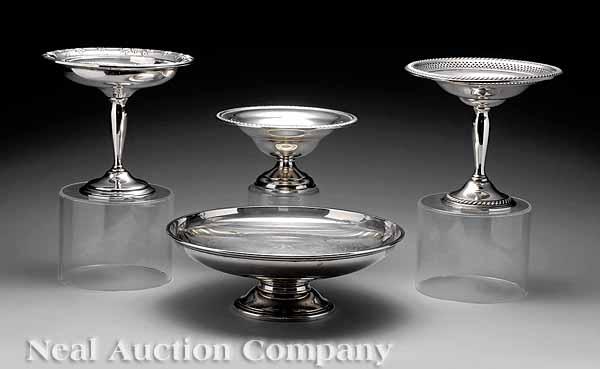 Appraisal: A Group of Four Sterling Silver Compotes and Dishes th