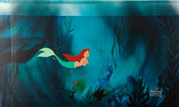 Appraisal: A Walt Disney celluloid from The Little Mermaid gouache on