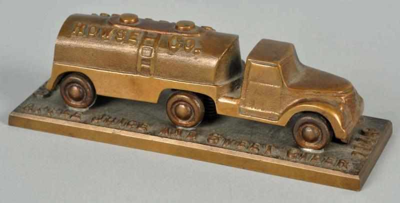 Appraisal: Brass Rowse Co Truck Paperweight Base is dated to and