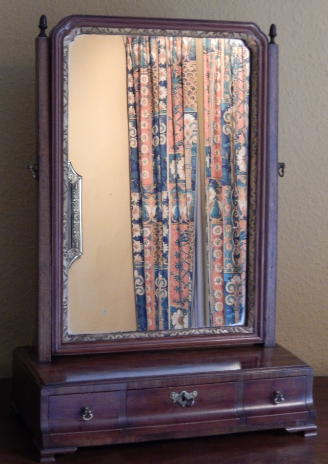 Appraisal: A late thC early thC mahogany dressing table mirror the