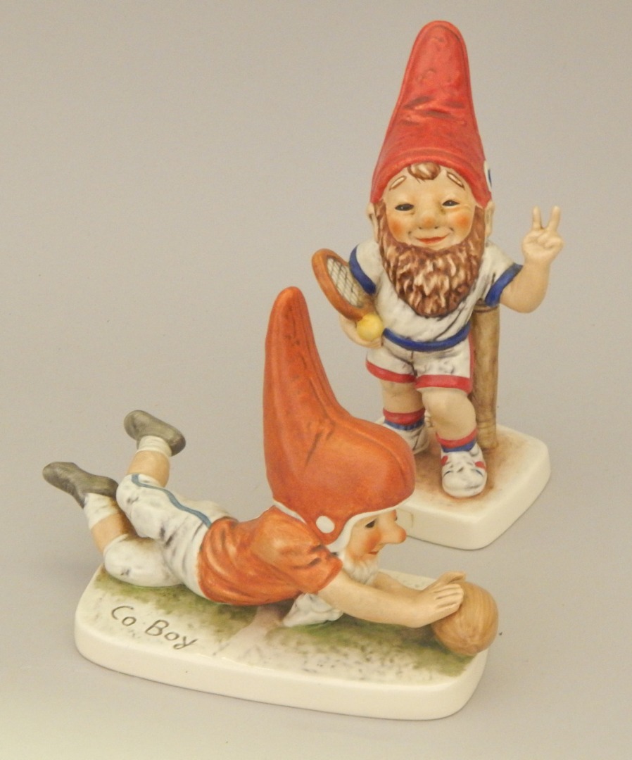 Appraisal: Two Goebel gnome type figures Ted and Tommy after the