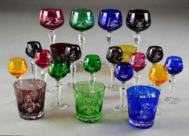 Appraisal: Pcs Bohemian Crystal Stemware GlassesCut to clear Bohemian crystal stemware