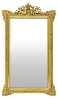 Appraisal: A LARGE TH CENTURY GILTWOOD AND GESSO MIRROR A LARGE