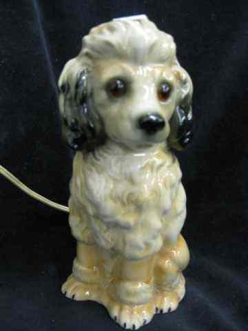 Appraisal: Figural Porcelain Lamp of a Dog glass eyes '' tall