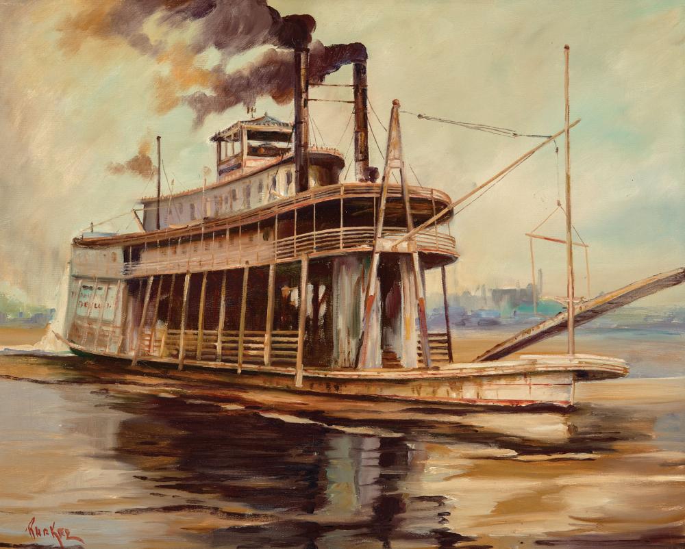 Appraisal: Robert Malcolm Rucker American Louisiana - Steamboat on the Mississippi