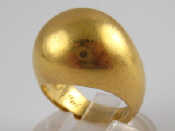 Appraisal: French hallmarked carat gold bombe ring circa head approx mm