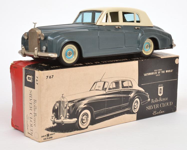 Appraisal: BANDAI JAPAN ROLLS-ROYCE SILVER CLOUD SEDAN METALLIC BLUE WITH WHITE