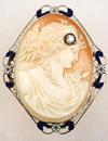 Appraisal: BROOCH - Large fine quality oval shell carved cameo depicting