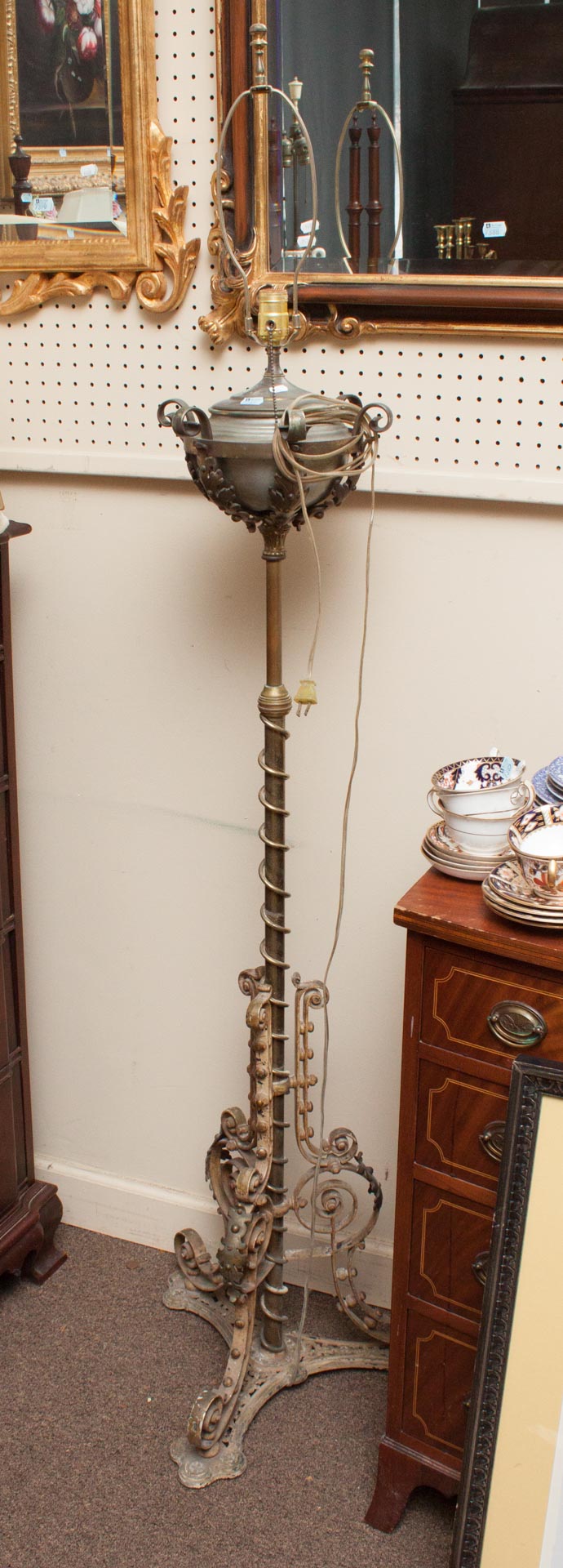 Appraisal: Ornate brass floor lamp