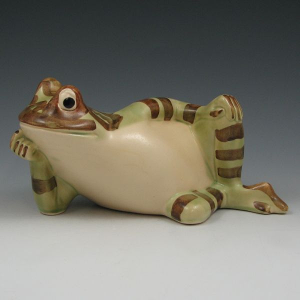 Appraisal: Brush McCoy reclining frog figurine Unmarked Mint long by tall