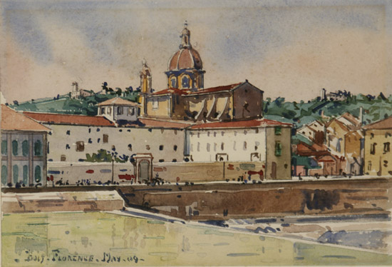 Appraisal: Edward Darley Boit American - View of a Church Florence