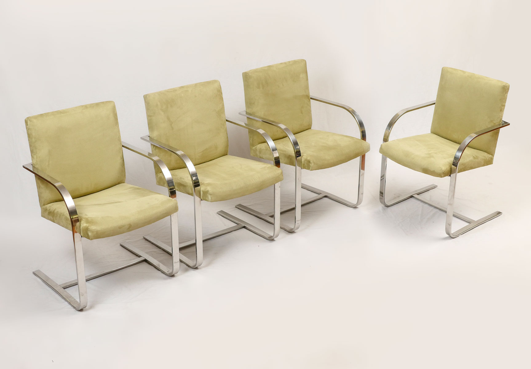 Appraisal: MILO BAUGHMAN STYLE CHAIRS Milo Baughman style chairs having flat