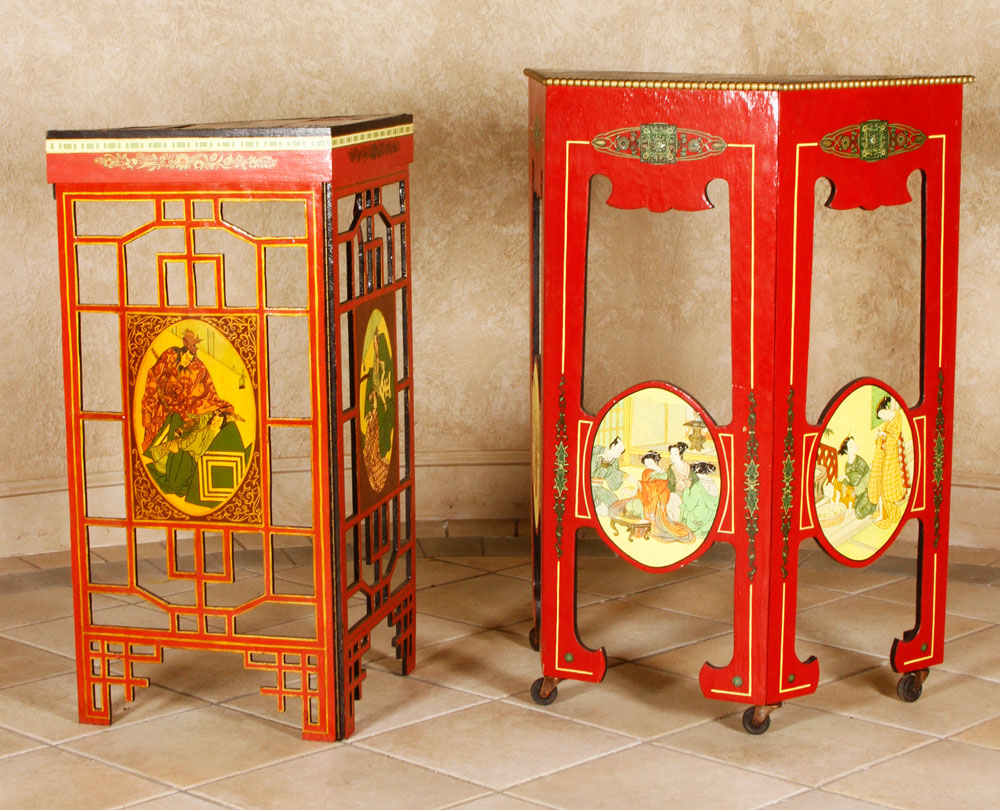 Appraisal: - Set of Okito and Fu Manchu Side Tables Set