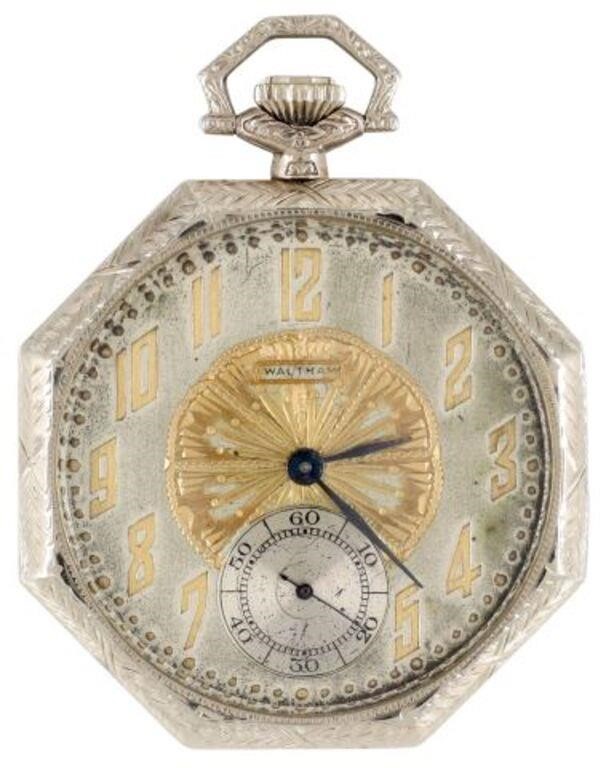 Appraisal: American Waltham Watch Co kt white gold pocket watch mfg