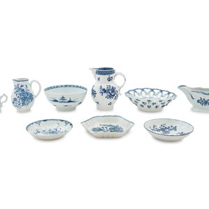 Appraisal: Nine Worcester Porcelain Articles th Century and Later comprising a