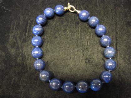 Appraisal: Large oversized lapis bead with karat yellow gold clasp mm